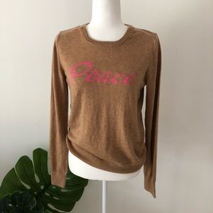 Gap Brown Long Sleeve Peace Sweater Size M